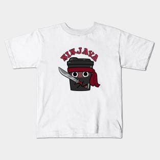 Ninjava Cute Ninja Java Coffee Pun Kids T-Shirt